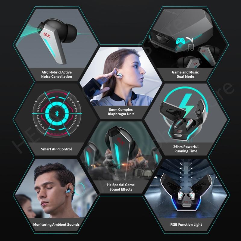 Wireless Waterproof Bluetooth Gaming Earbuds – Dustproof, Pearl White, Low-Latency TWS In-Ear Headphones with Mic