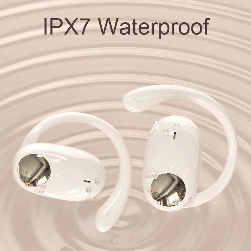 Wireless Dual-Mic Bluetooth Earphones – Noise Reduction, LED Display Charging Case – White