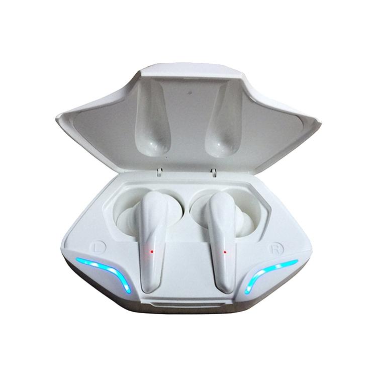 Wireless Gaming Earbuds – Bluetooth 5.0, LED Display, Low Latency – White