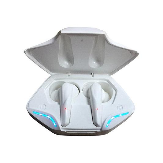 Wireless Gaming Earbuds – Bluetooth 5.0, LED Display, Low Latency – White