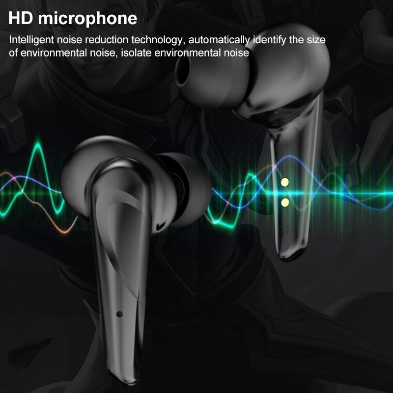 Wireless Gaming Earbuds – Bluetooth 5.0, LED Display, Low Latency – White