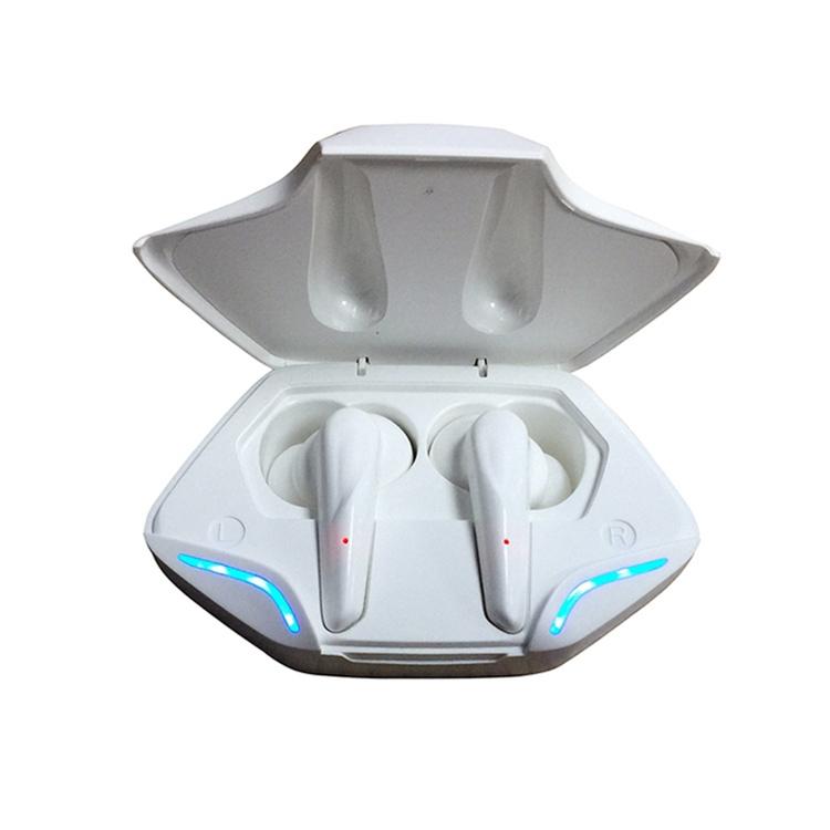 Wireless Gaming Earbuds – Bluetooth 5.0, LED Display, Low Latency – White