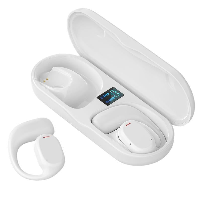 Wireless Bluetooth Sports Earphones – JS270 Hanging Ear Design, Secure Fit, Sweatproof – White