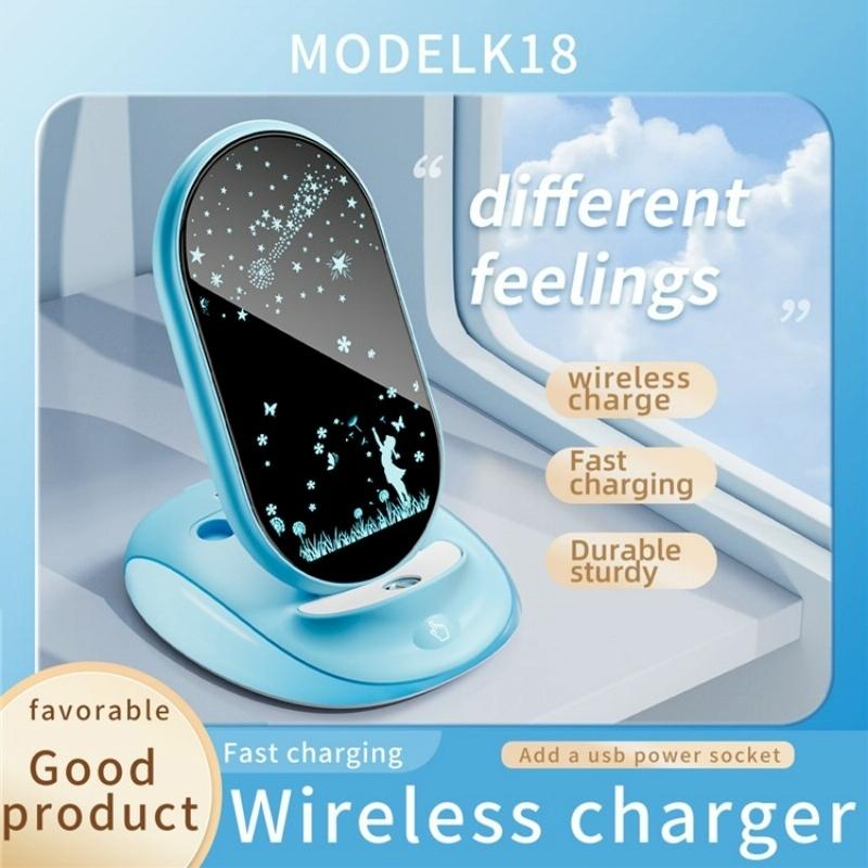 15W Universal Wireless Charger – Fast Charging Desktop Pad for Qi-Enabled Devices – Pink