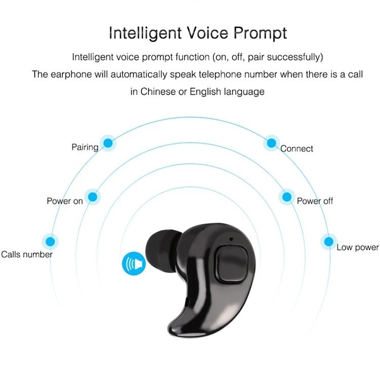 S530X Wireless Bluetooth Earphone with Mic for Sports – Black, Compact In-Ear Design for Active Use