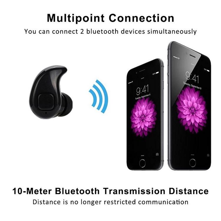 S530X Wireless Bluetooth Earphone with Mic for Sports – Black, Compact In-Ear Design for Active Use