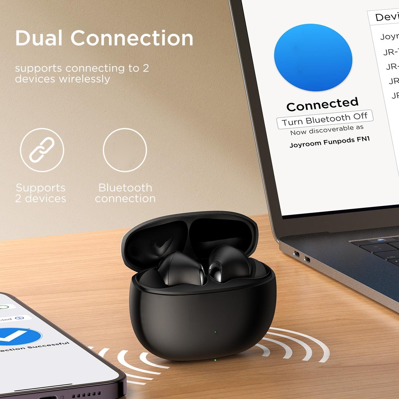 True Wireless Funpods Bluetooth Earphones – Wireless, Compact Design – White