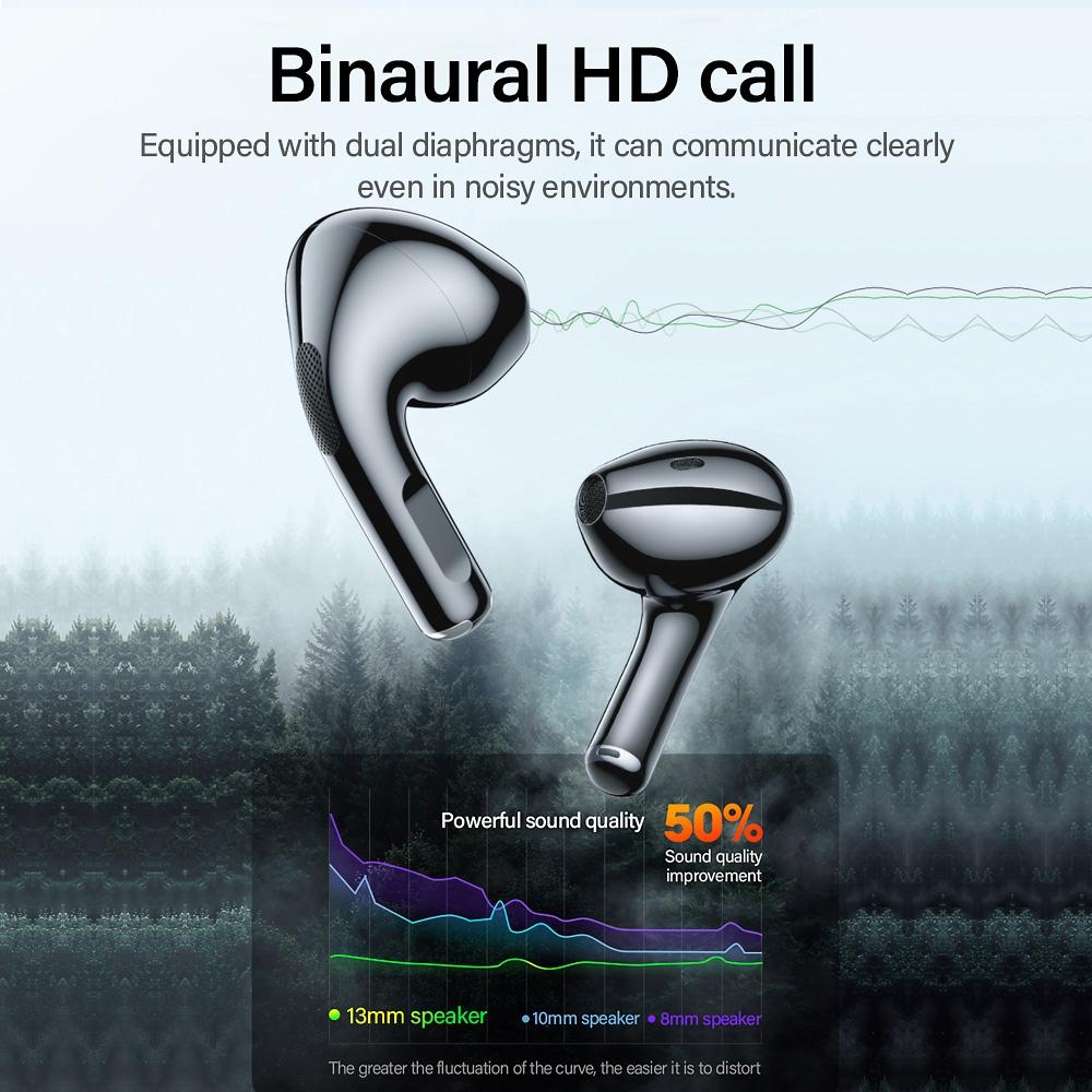 Wireless Bluetooth 5.1 Earphones with Noise Reduction – Black, Clear Sound, Compact Charging Case