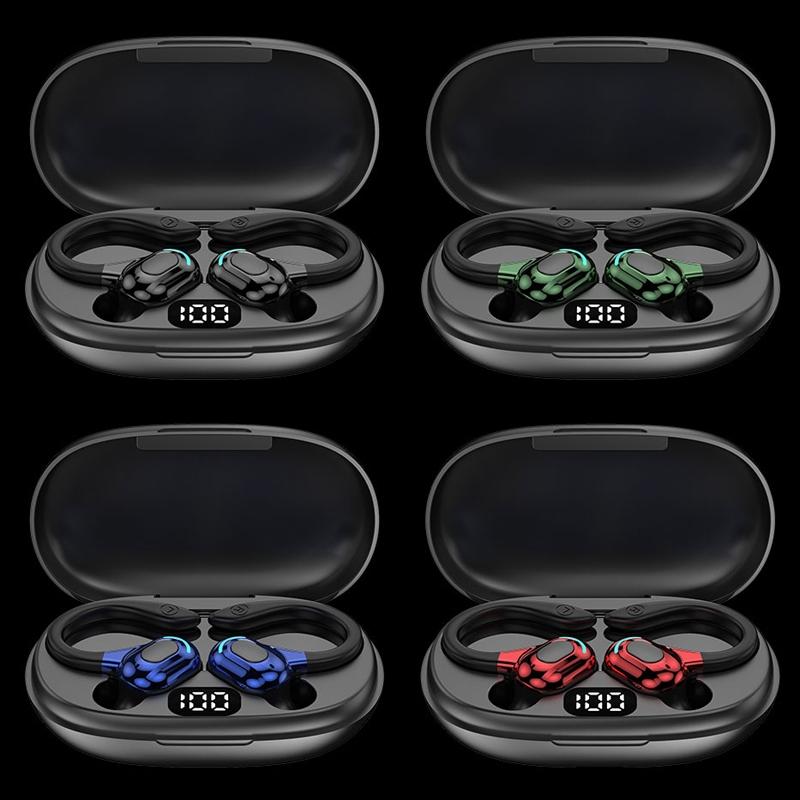 F8 Wireless Bluetooth Earphones – Red Double Earbuds with Charging Case. True Wireless Stereo Sound