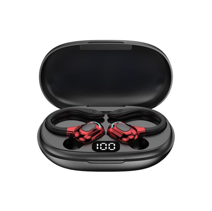 F8 Wireless Bluetooth Earphones – Red Double Earbuds with Charging Case. True Wireless Stereo Sound