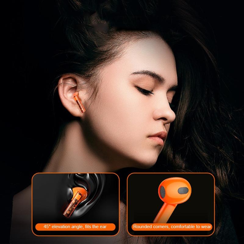Wireless Bluetooth Headset with Low Delay and Transparent Design – Black, In-Ear Earbuds for Gaming & Media