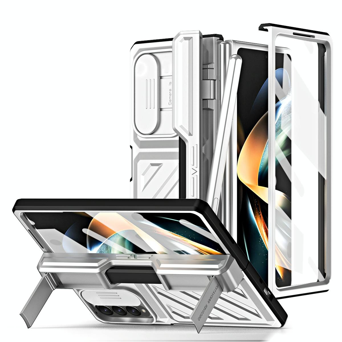 Shockproof TPU & PC Case with Pen for Samsung Galaxy Z Fold4 5G – Gold