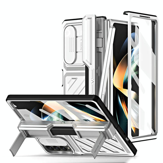 Shockproof TPU & PC Case with Pen for Samsung Galaxy Z Fold4 5G – Gold