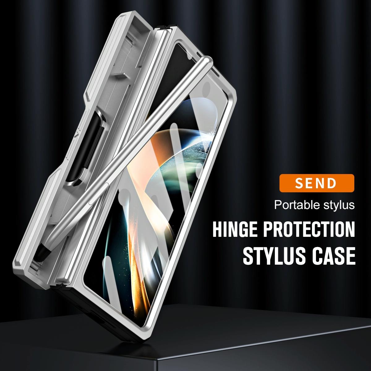 Shockproof TPU & PC Case with Pen for Samsung Galaxy Z Fold4 5G – Gold