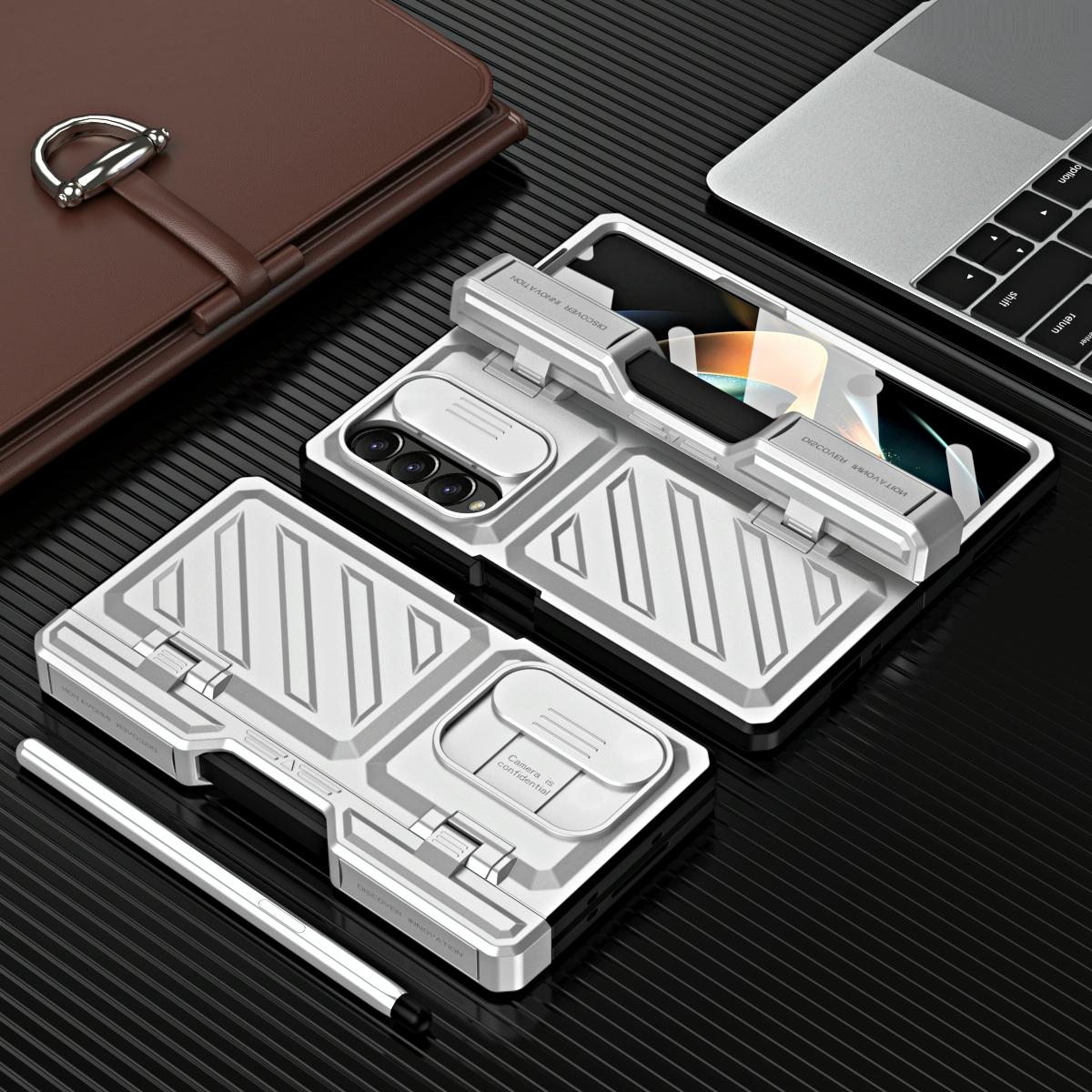 Shockproof TPU & PC Case with Pen for Samsung Galaxy Z Fold4 5G – Gold