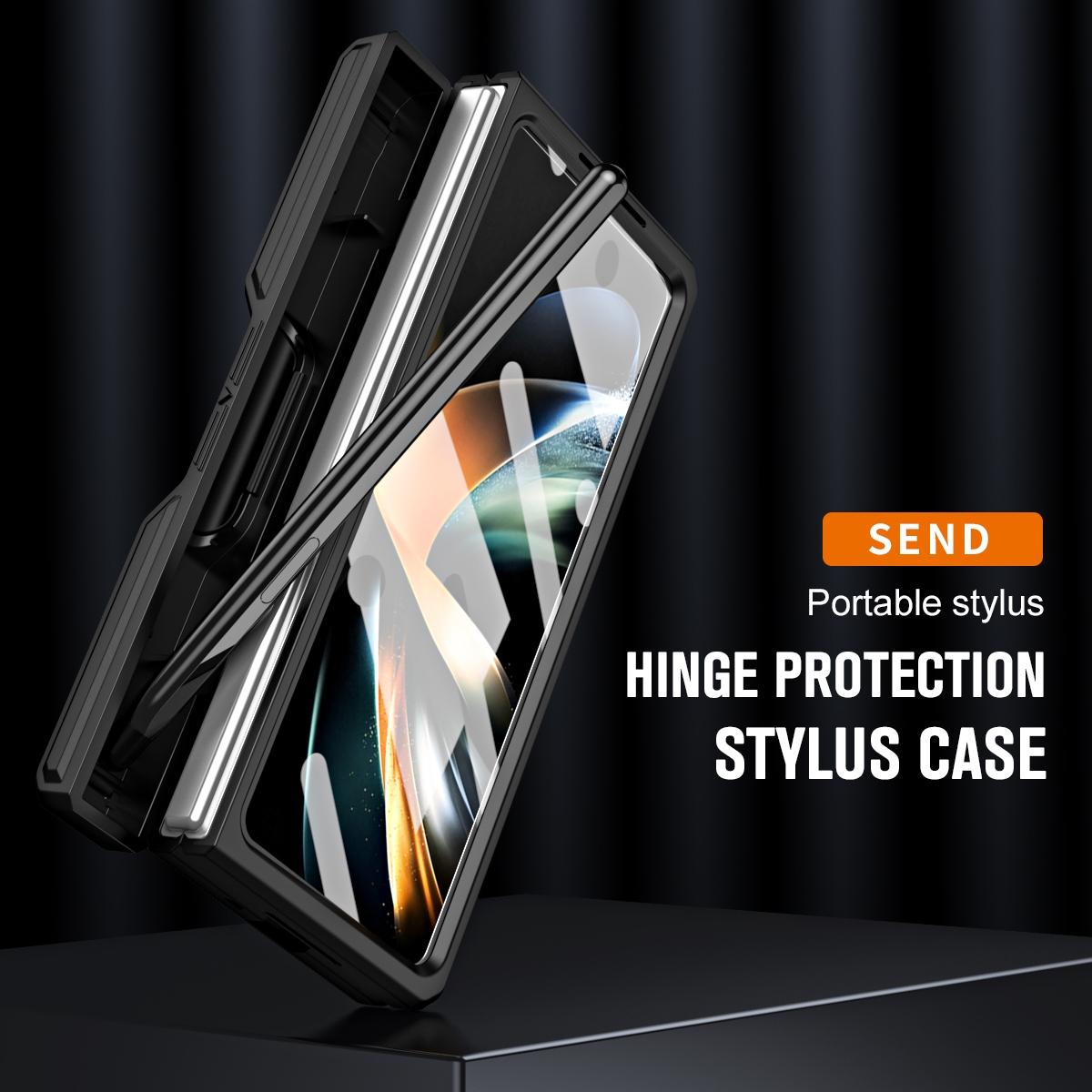Shockproof TPU & PC Case with Pen for Samsung Galaxy Z Fold4 5G – Gold