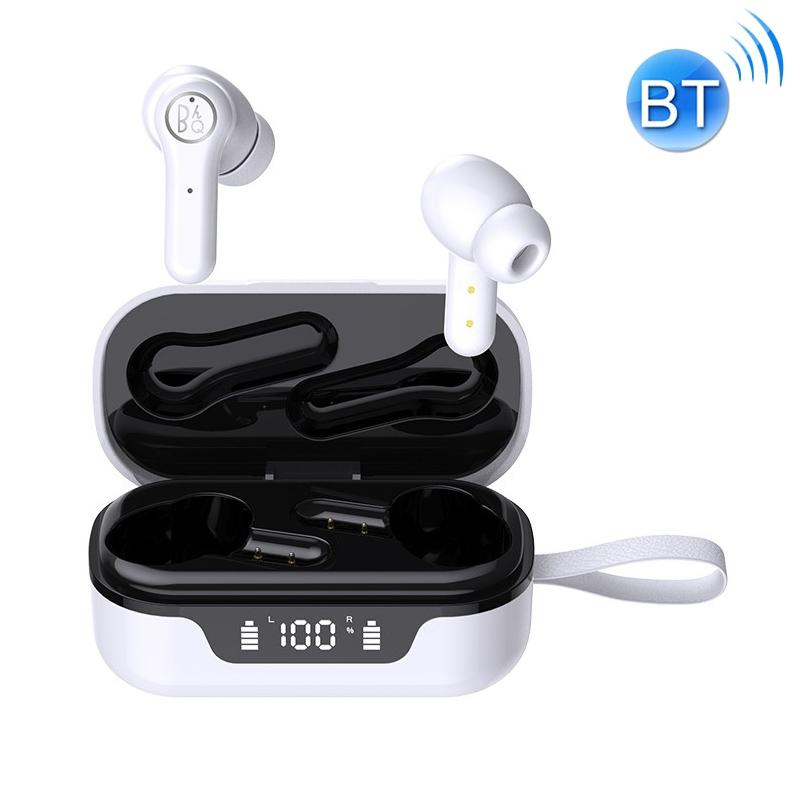 ANC Business & Sports TWS Bluetooth Earphones – White, Noise Cancelling, Charging Box, Clear Calls, Secure Fit