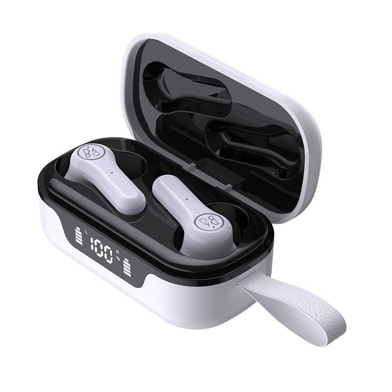 ANC Business & Sports TWS Bluetooth Earphones – White, Noise Cancelling, Charging Box, Clear Calls, Secure Fit