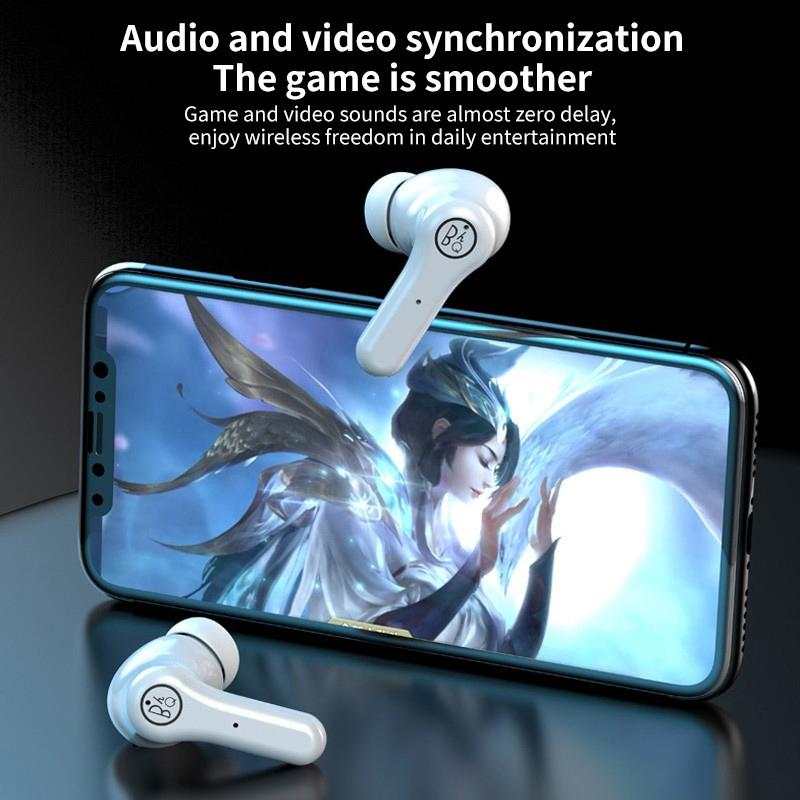 ANC Business & Sports TWS Bluetooth Earphones – White, Noise Cancelling, Charging Box, Clear Calls, Secure Fit