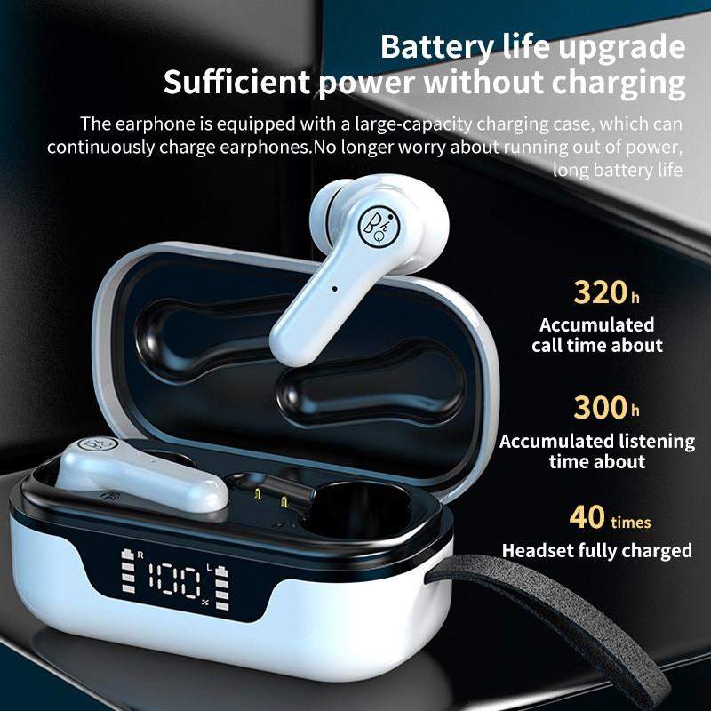 ANC Business & Sports TWS Bluetooth Earphones – White, Noise Cancelling, Charging Box, Clear Calls, Secure Fit