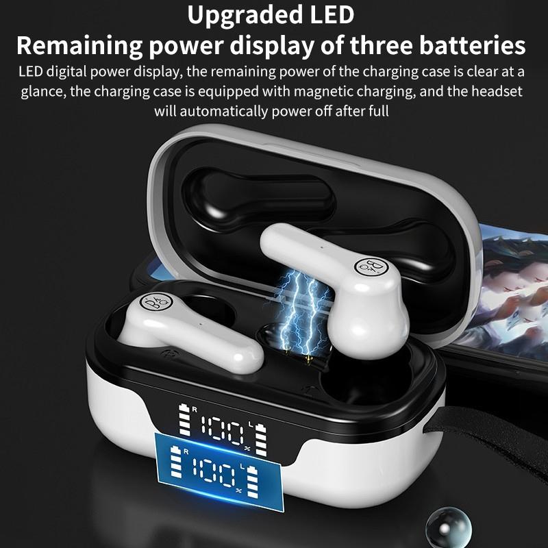 ANC Business & Sports TWS Bluetooth Earphones – White, Noise Cancelling, Charging Box, Clear Calls, Secure Fit