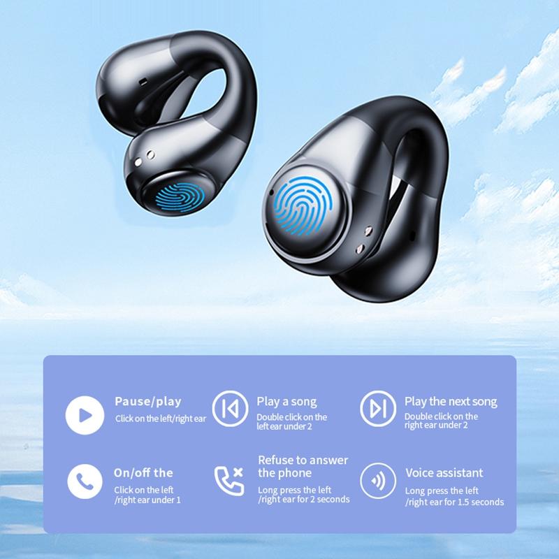 Smart Bluetooth Earphones with Digital Display – White. Transparent Capsule Design & Clear Audio