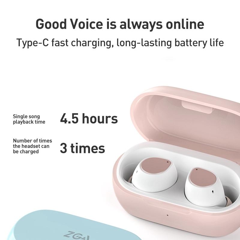 “ZGA GS14 Mini Wireless Bluetooth Earphone – Candy Design, Compact & Lightweight – Blue