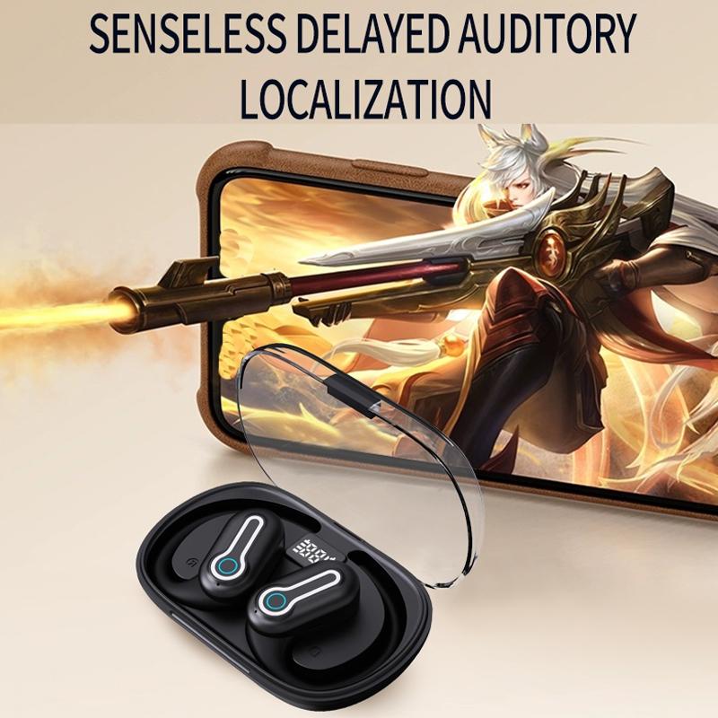 Wireless Stereo Earphones – Hanging Ear Design, Charging Case, Secure Fit Sports Headset – White