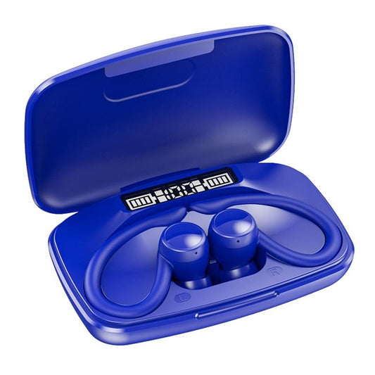 LED Bluetooth Earphones with Noise Reduction & Power Bank Function – Wireless In-Ear, Blue
