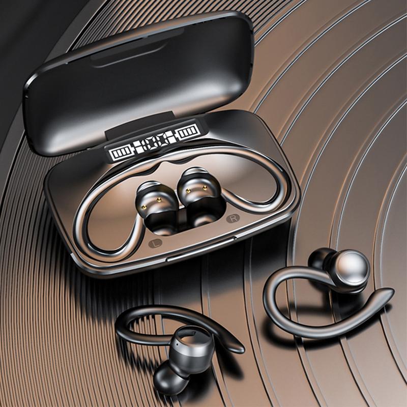 LED Bluetooth Earphones with Noise Reduction & Power Bank Function – Wireless In-Ear, Blue