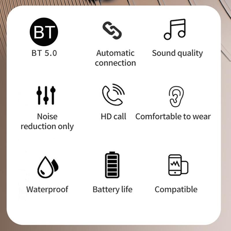 LED Bluetooth Earphones with Noise Reduction & Power Bank Function – Wireless In-Ear, Blue