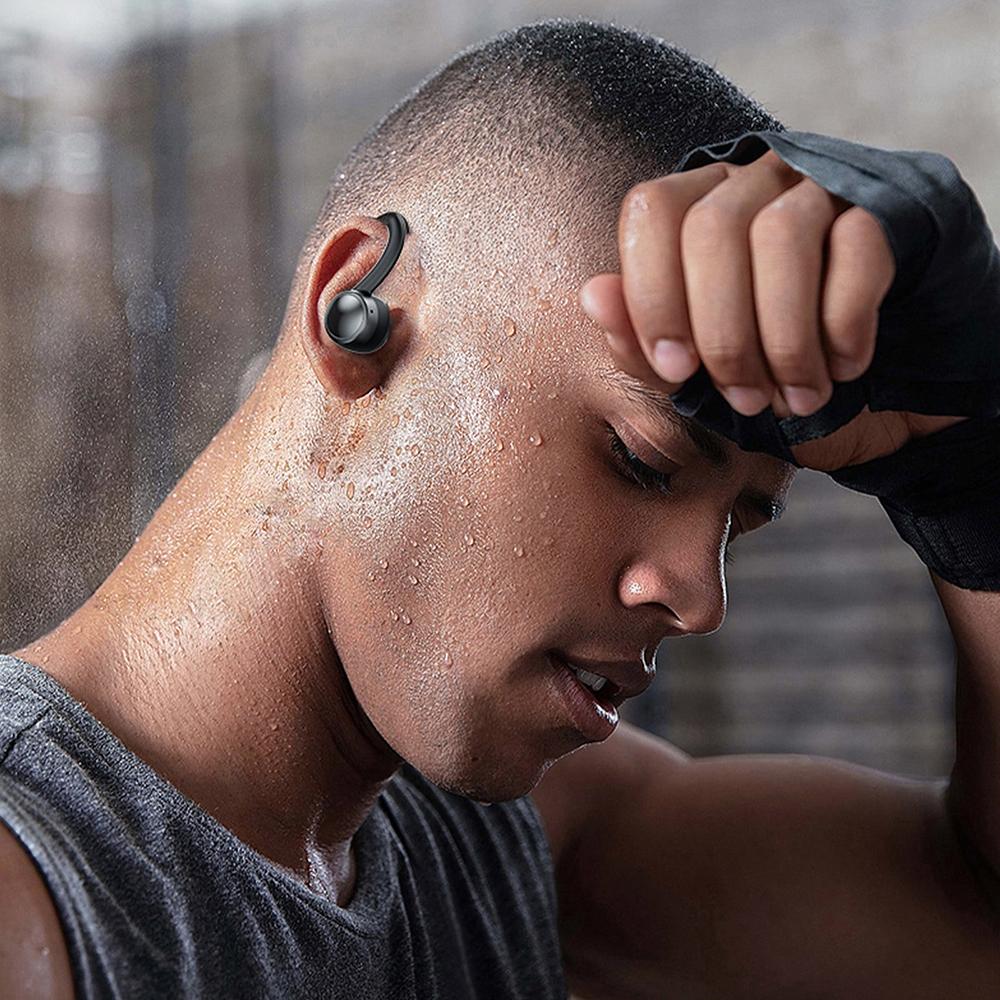 LED Bluetooth Earphones with Noise Reduction & Power Bank Function – Wireless In-Ear, Blue