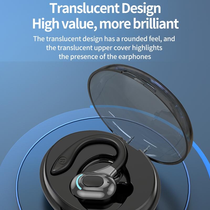 F8 Wireless Bluetooth Single Ear Earphone with Charging Case – Blue In-Ear Headset with Mic