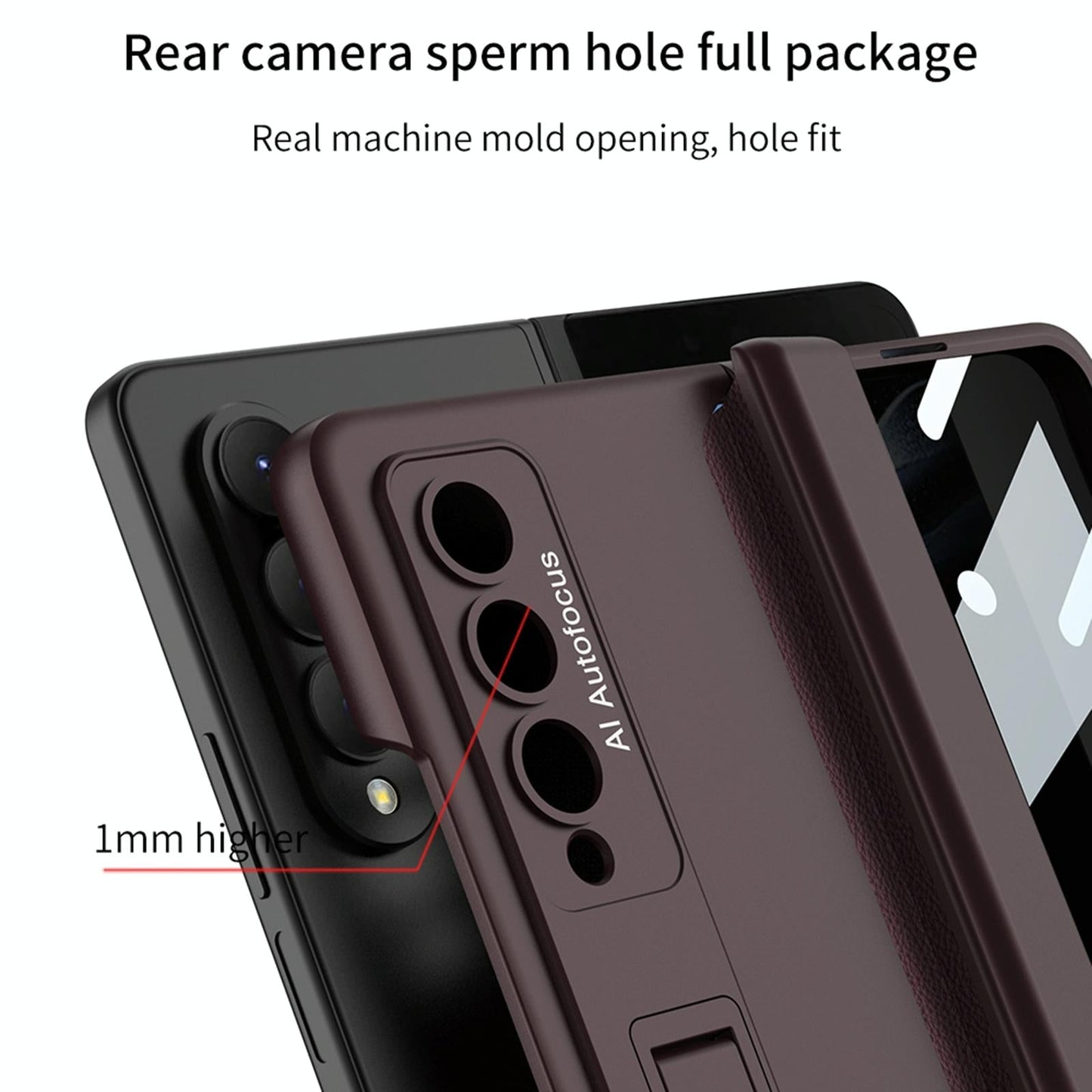 Magnetic Fold Case for Samsung Galaxy Z Fold4 5G – Full Coverage, Wine Red