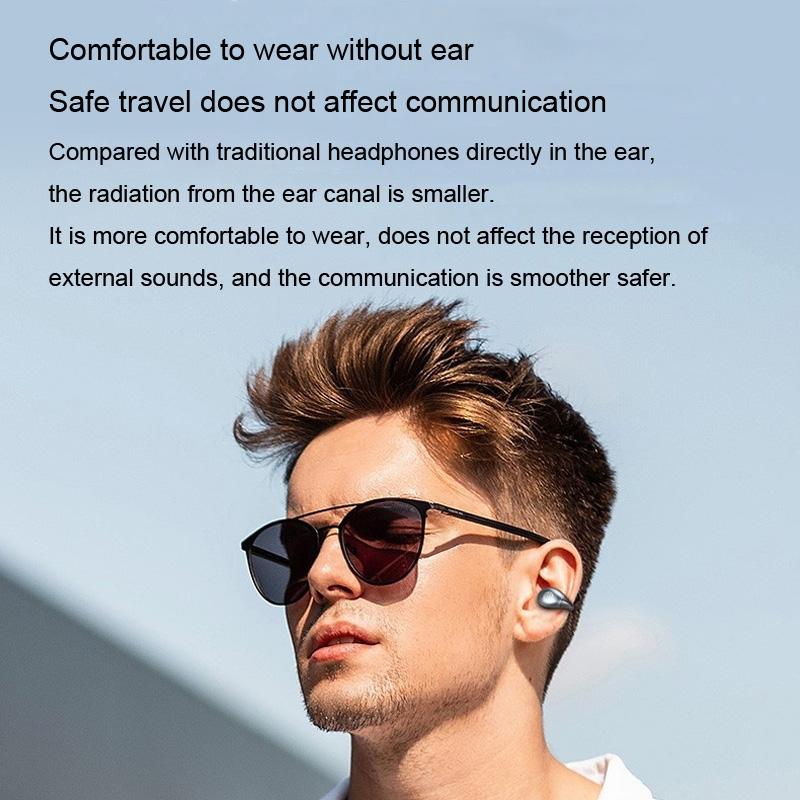Wireless Bone Conduction Earphones with Noise Reduction – Red