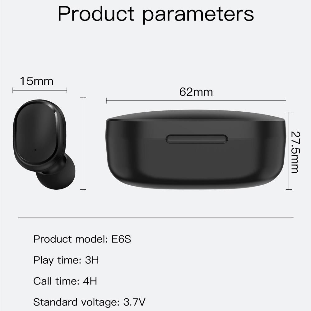 E6S Wireless Bluetooth Earphones with LED Display – Pink TWS In-Ear Headphones with Charging Case