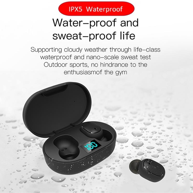 E6S Wireless Bluetooth Earphones with LED Display – Pink TWS In-Ear Headphones with Charging Case