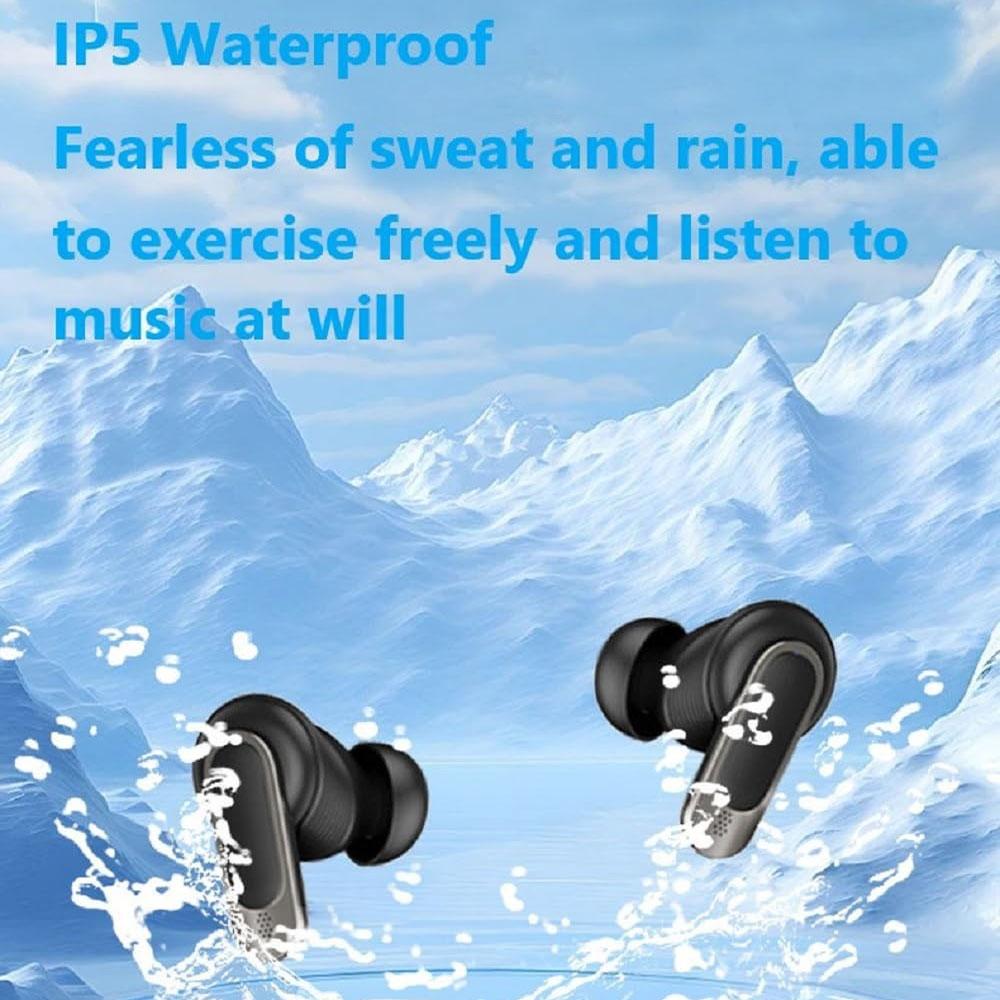 Gold Wireless Bluetooth Earphones with Touch Screen & Active Noise Cancellation – Hi-Fi Sound, Long Battery Life