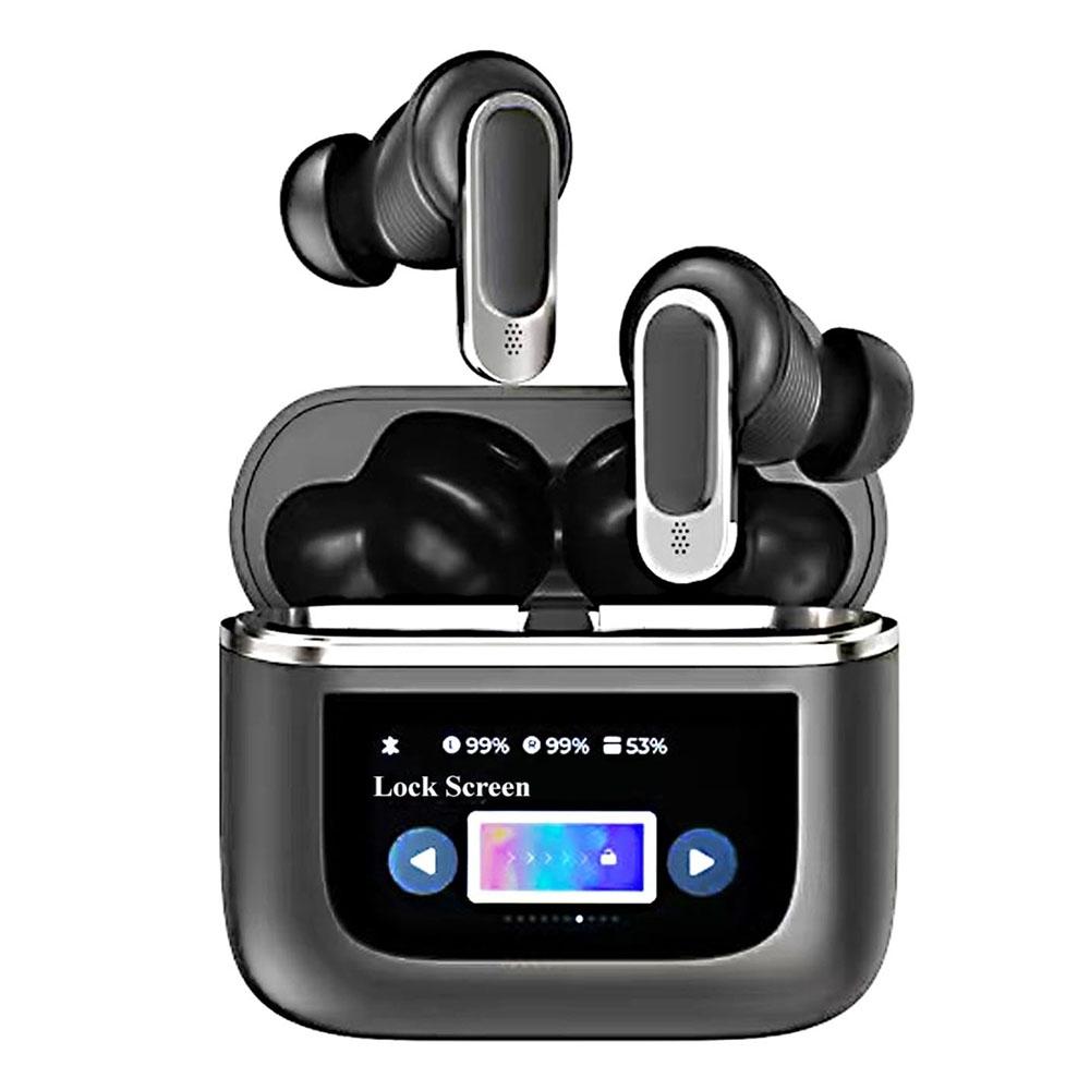 Gold Wireless Bluetooth Earphones with Touch Screen & Active Noise Cancellation – Hi-Fi Sound, Long Battery Life