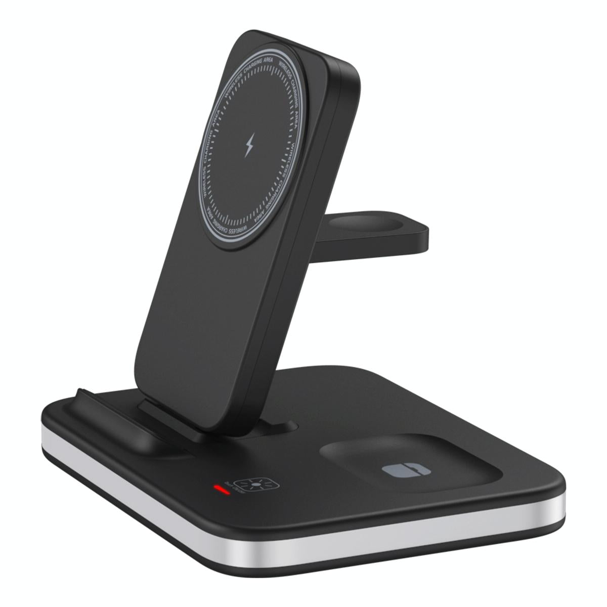4-in-1 Magnetic Fast Wireless Charger – Multi-Device Charging Dock for iPhone, Apple Watch, AirPods & More – Silver
