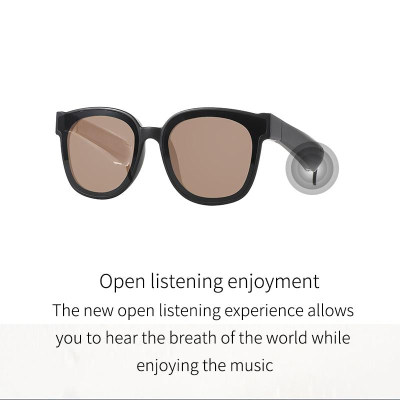 Smart Audio Sunglasses with Bluetooth Earphones – A13 Model, Open-Ear Wireless Design – Brown