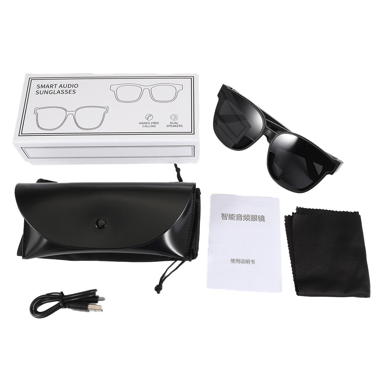 Smart Audio Sunglasses with Bluetooth Earphones – A13 Model, Open-Ear Wireless Design – Brown
