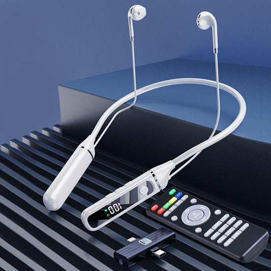 Wireless Sports Bluetooth 5.3 Earphones with Built-in Sound Card – White