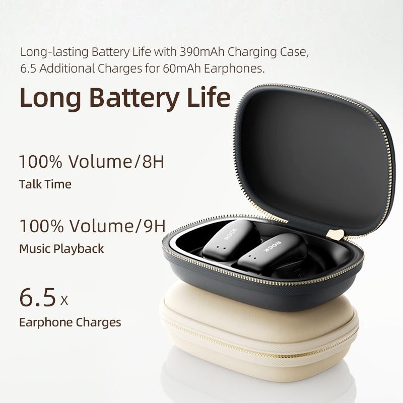 X900 Open Earhook Bluetooth Earphones – Lightweight Wireless Headset, Beige