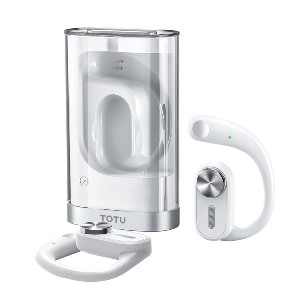 Wireless Bluetooth Earphone – Ear-Hanging Design, White, Comfortable In-Ear Earbuds for Music & Calls