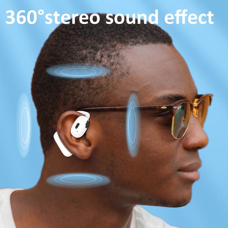 Wireless Bluetooth 5.4 Hanging Earbuds – In-Ear Stereo Sound, Noise Isolation – White