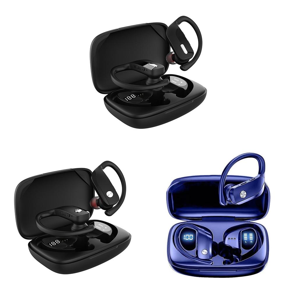 T16 Wireless Noise-Cancelling Bluetooth Earbuds – Dual Battery Display, Deep Bass, Touch Control – Black