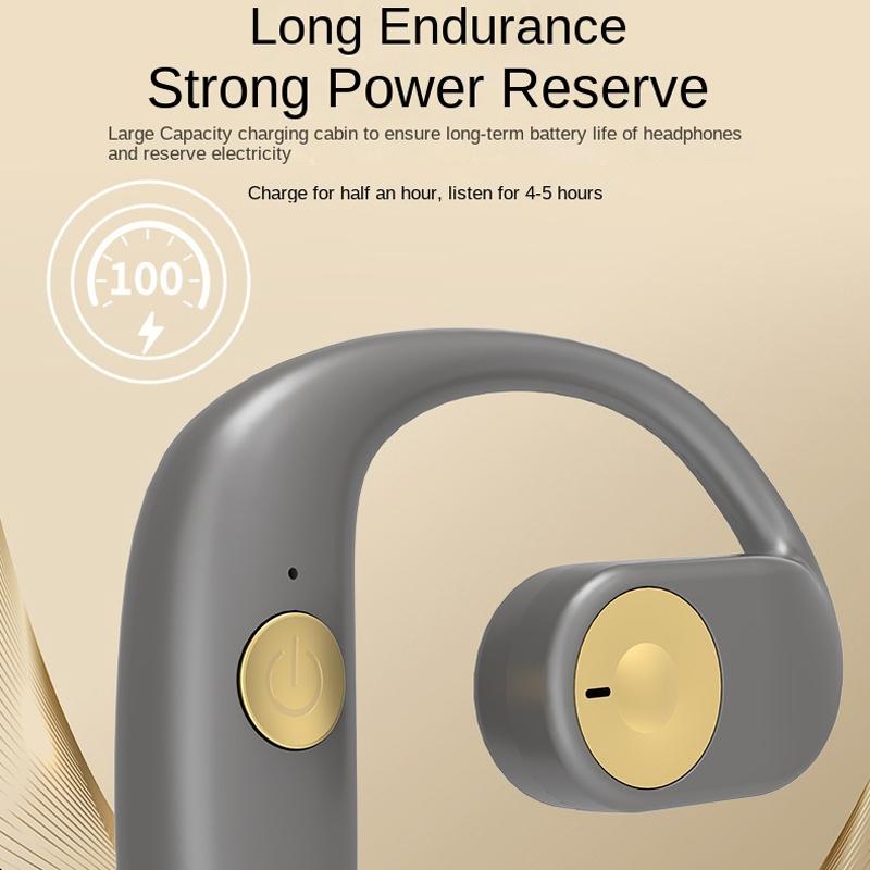 Wireless Bone Conduction Bluetooth Earphones for Sports – Open-Ear Design, Sweatproof, Lightweight – Gray