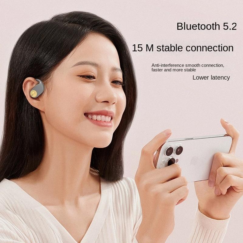 Wireless Bone Conduction Bluetooth Earphones for Sports – Open-Ear Design, Sweatproof, Lightweight – Gray