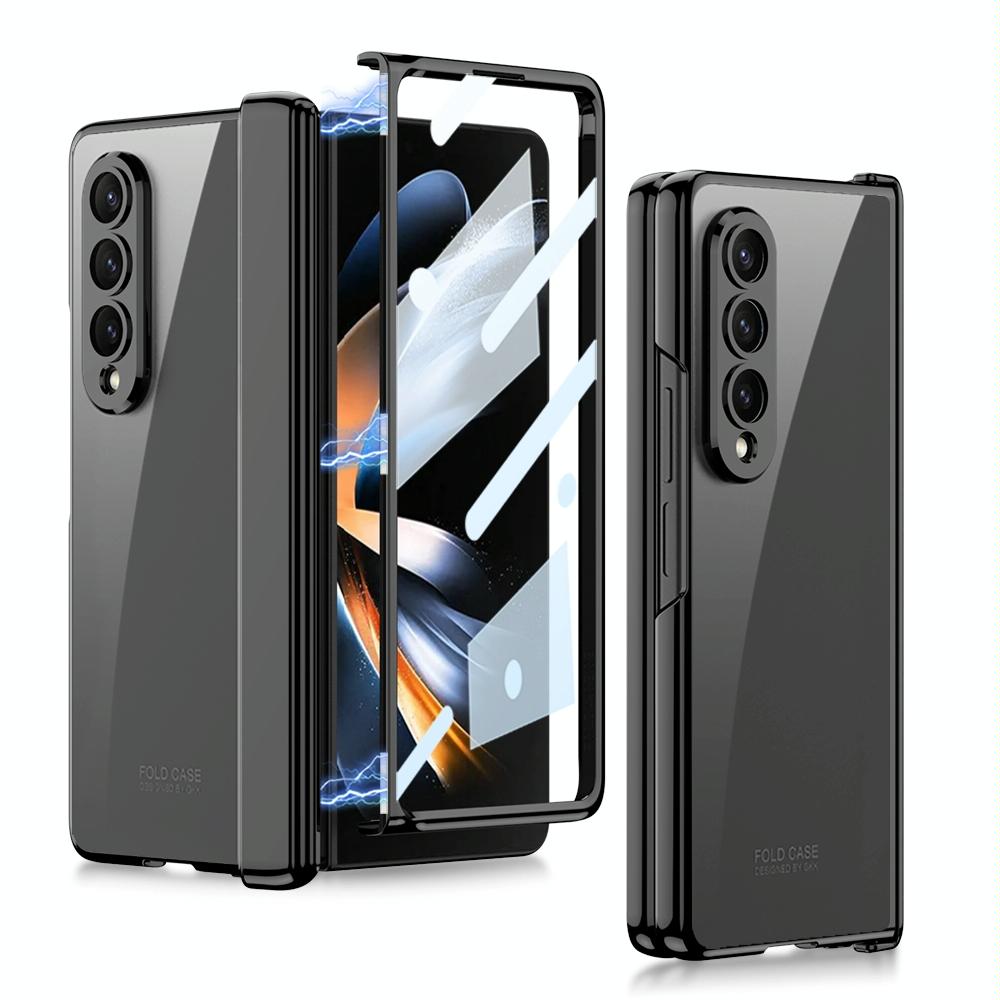 Magnetic Hinged Case for Samsung Galaxy Z Fold4 5G – Champagne Gold | Full Body Protection with Hinge Guard